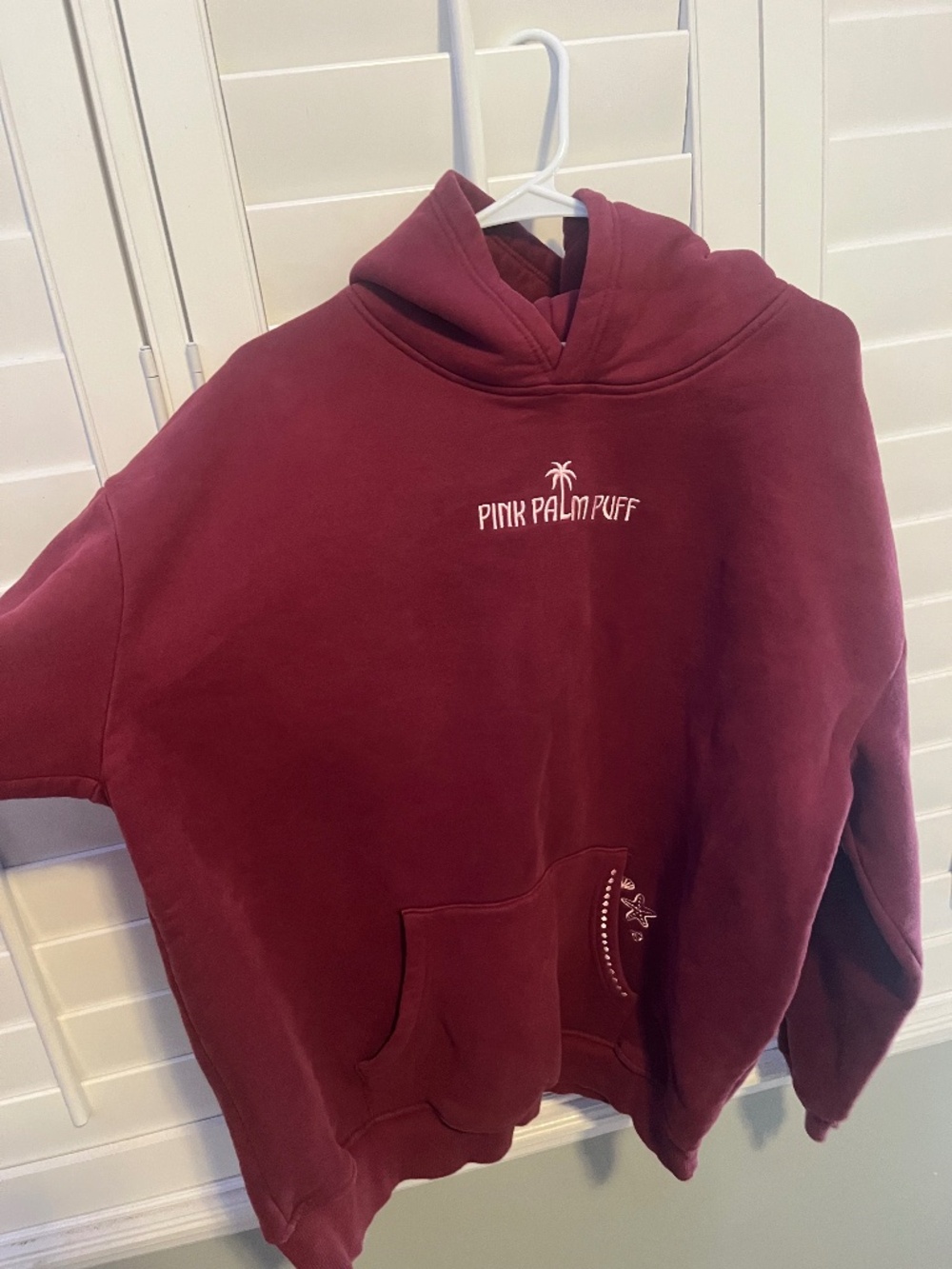 Pink Palm Puff Embreigh XL hoodie